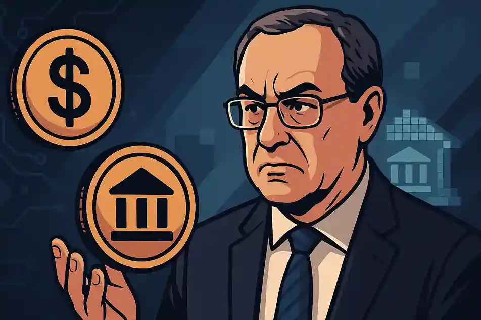Ilustrasi Andrew Bailey memperingatkan bahaya stablecoin dan mendukung tokenisasi deposito bank